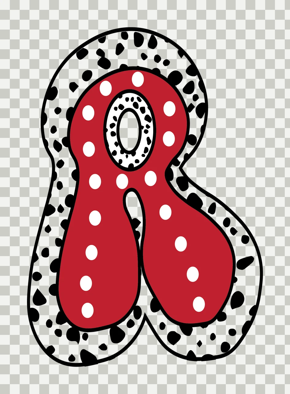Dalmatian Dots Font Race Doodle Character 32 racing checkered flag transparency and detail preview thumbnail