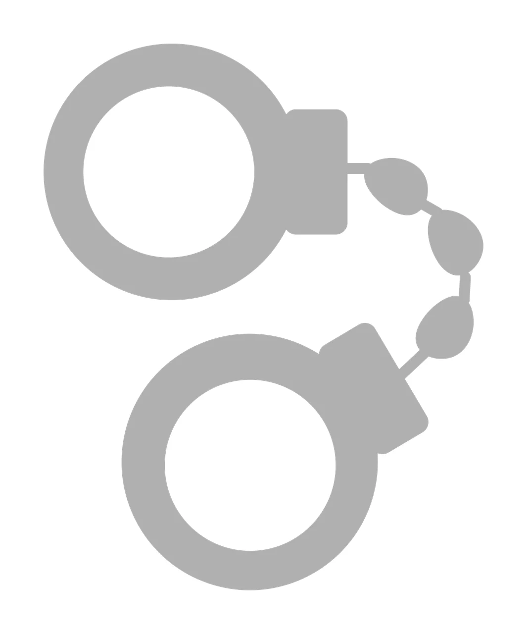 Minimalist Graphic Icon Of Black Metal Handcuffs chain links