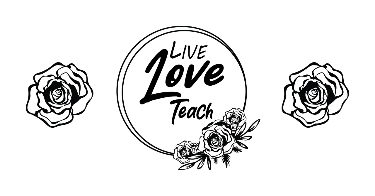 Can Glass Wrap Live Love Teach Text Inside framed circle flowers