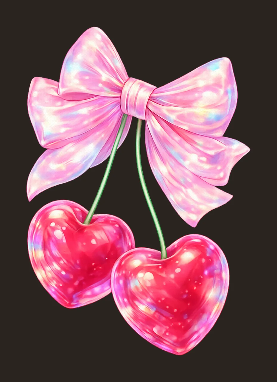 Cherry Bow Cherry Shirt Design Soft Girl Era Coquette Cherry contrast preview thumbnail