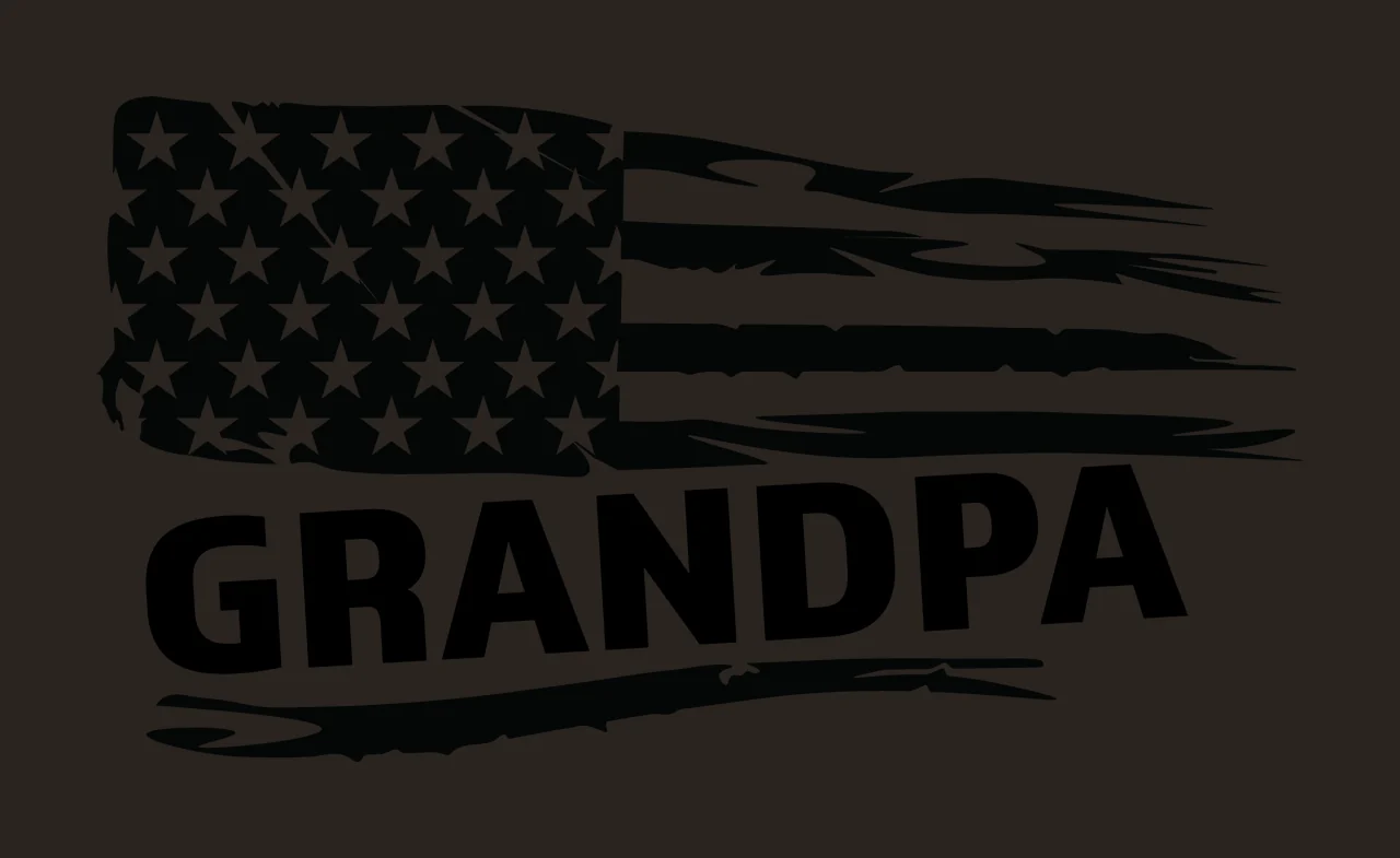 Grandpa Flag Text With Distressed typography black white plain contrast preview thumbnail