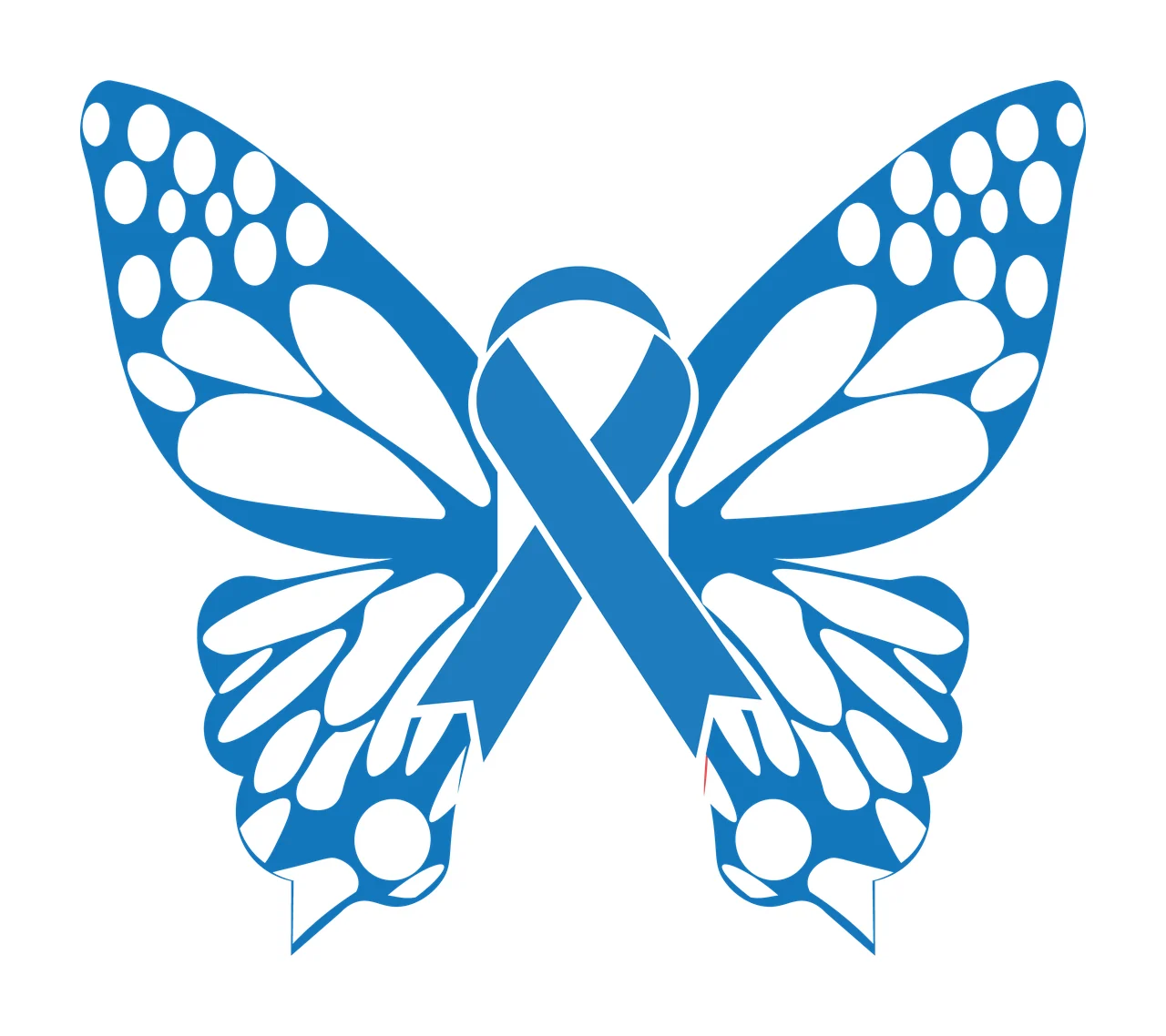 Ribbon Butterfly Awareness Graphic Element wings spots silhouette