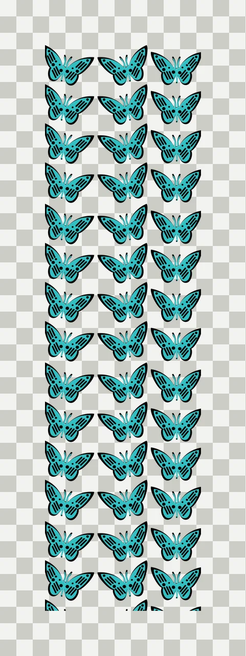 Vertical Row Of Decorative Butterflies butterfly alignment transparency and detail preview thumbnail
