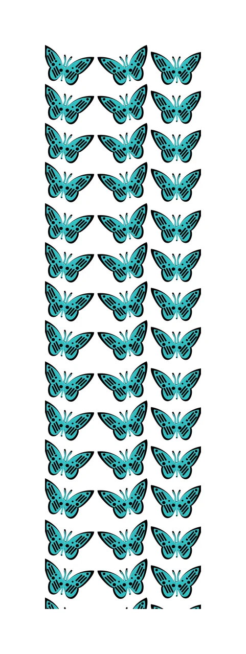 Vertical Row Of Decorative Butterflies butterfly alignment