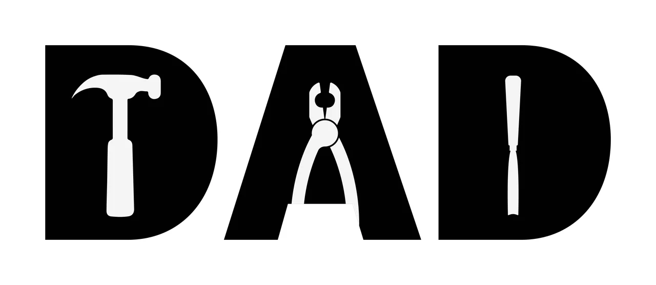 Dad Thick Black Text Reading In Clean Sans letters typography