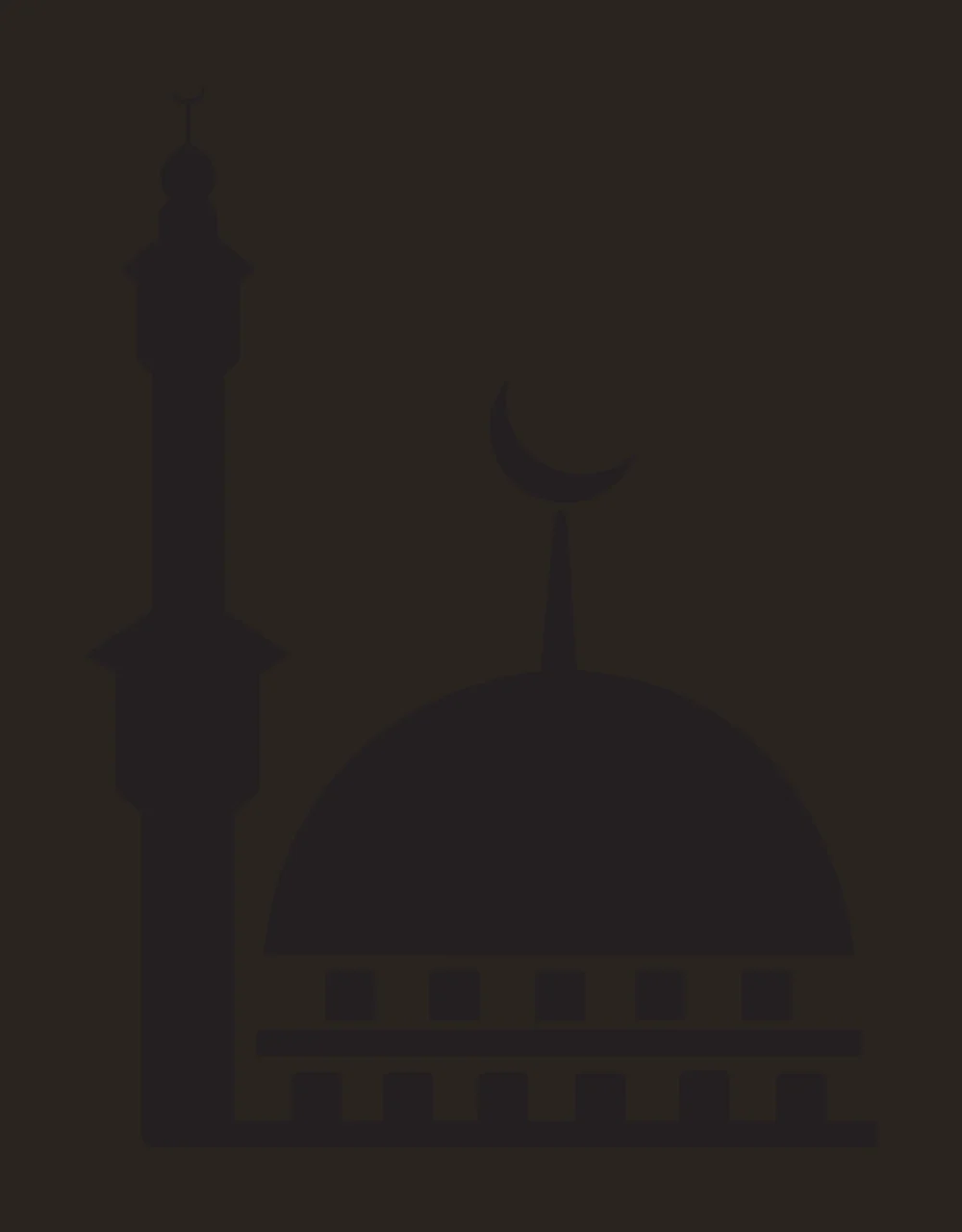 Mosque Building Silhouette With Crescent dome minaret black contrast preview thumbnail