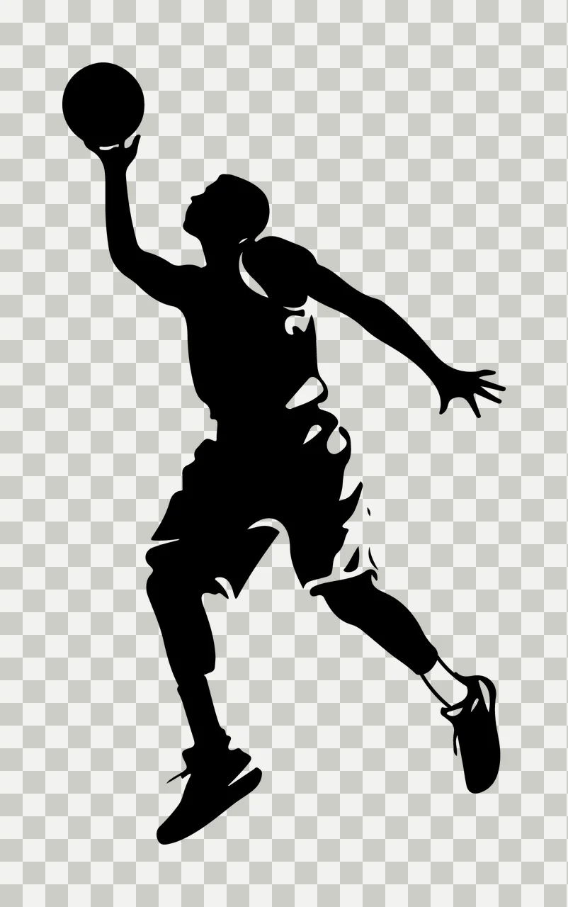 Can Glass Wrap Basketball Player Reaching With Silhouette transparency and detail preview thumbnail