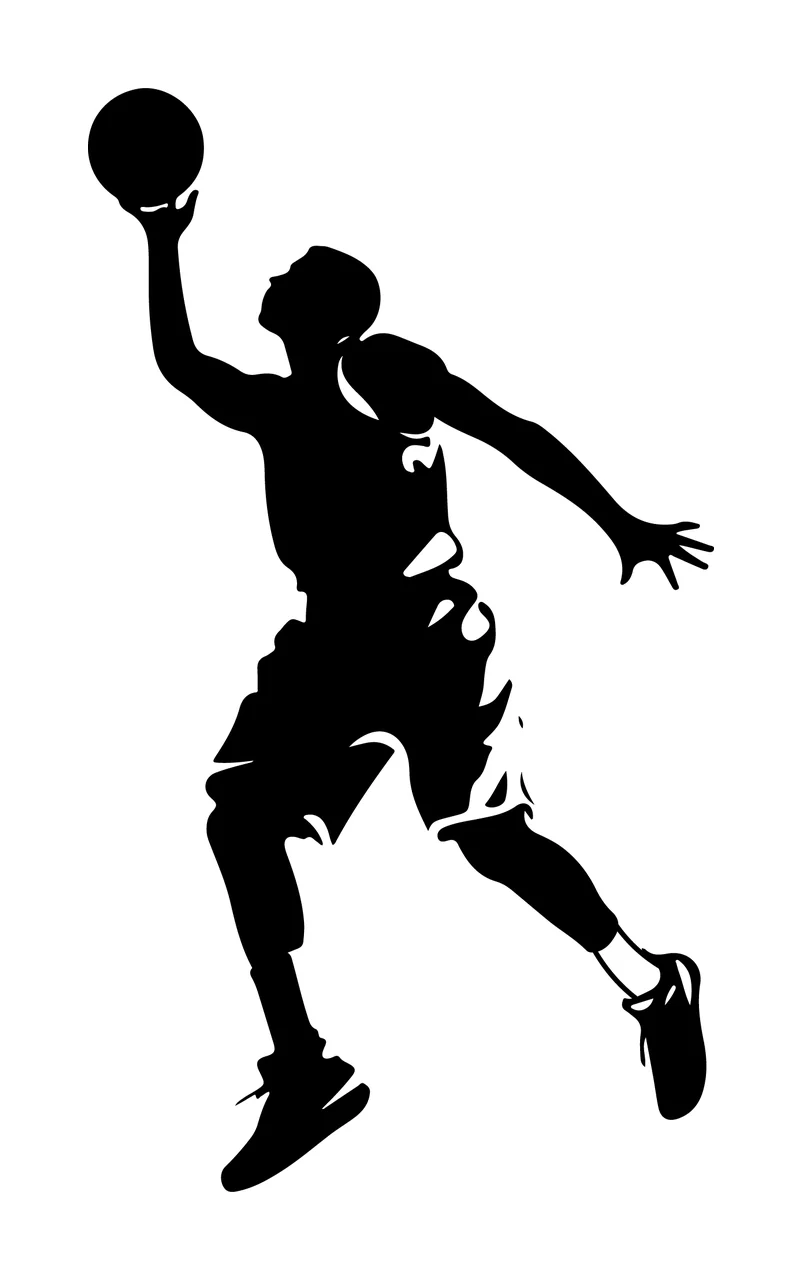 Can Glass Wrap Basketball Player Reaching With Silhouette