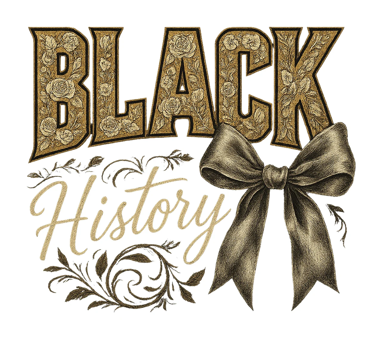 Black History Coquette Bow Black History Month Sublimation