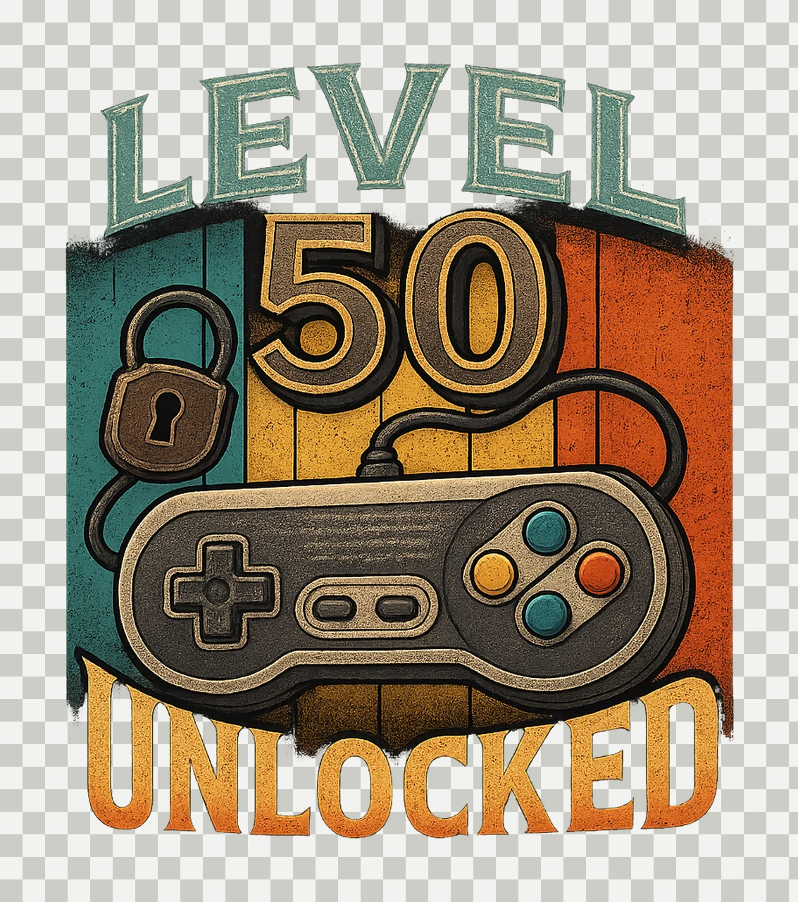 Level 40 Unlocked Gamer Birthday Design 40th Birthday Gamer transparency and detail preview thumbnail