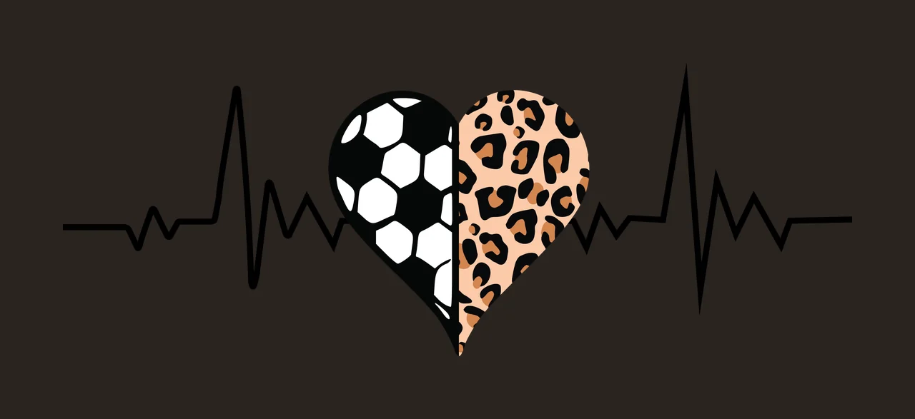 Heart Heartbeat Line With Leopard Print Half pattern graphic contrast preview thumbnail