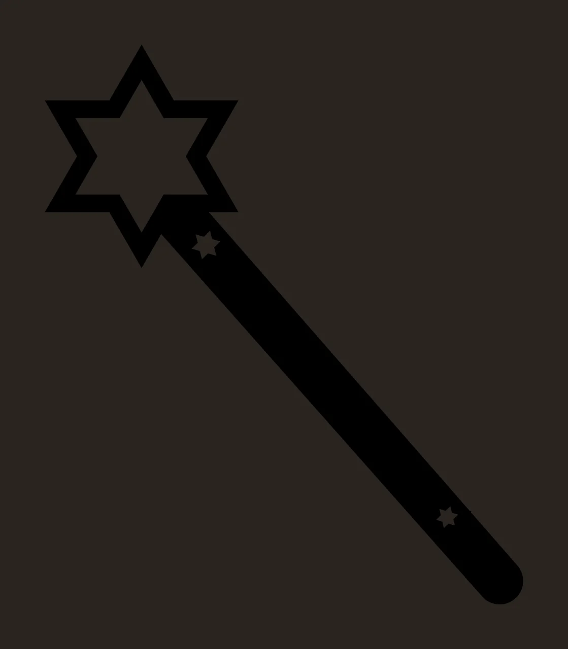 Wand With Icon And Rod In Black contrast preview thumbnail