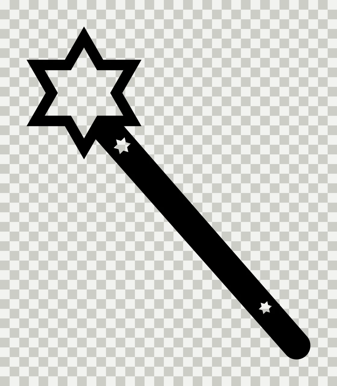 Wand With Icon And Rod In Black transparency and detail preview thumbnail