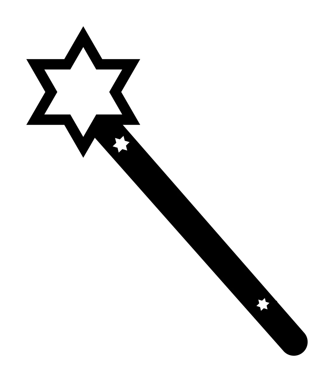 Wand With Icon And Rod In Black