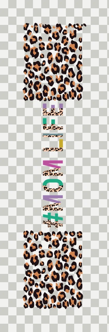 Mom Leopard Mom Life Text With Spots black white pattern Variation transparency and detail preview thumbnail