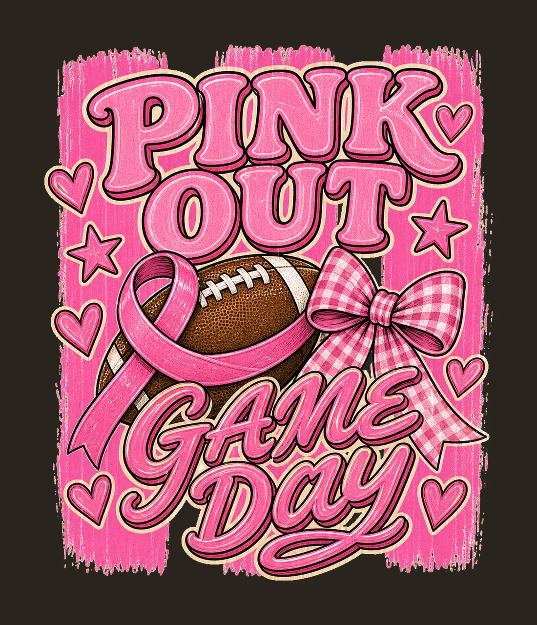 Pink Out Game Day Breast Cancer Football Design Variation C contrast preview thumbnail