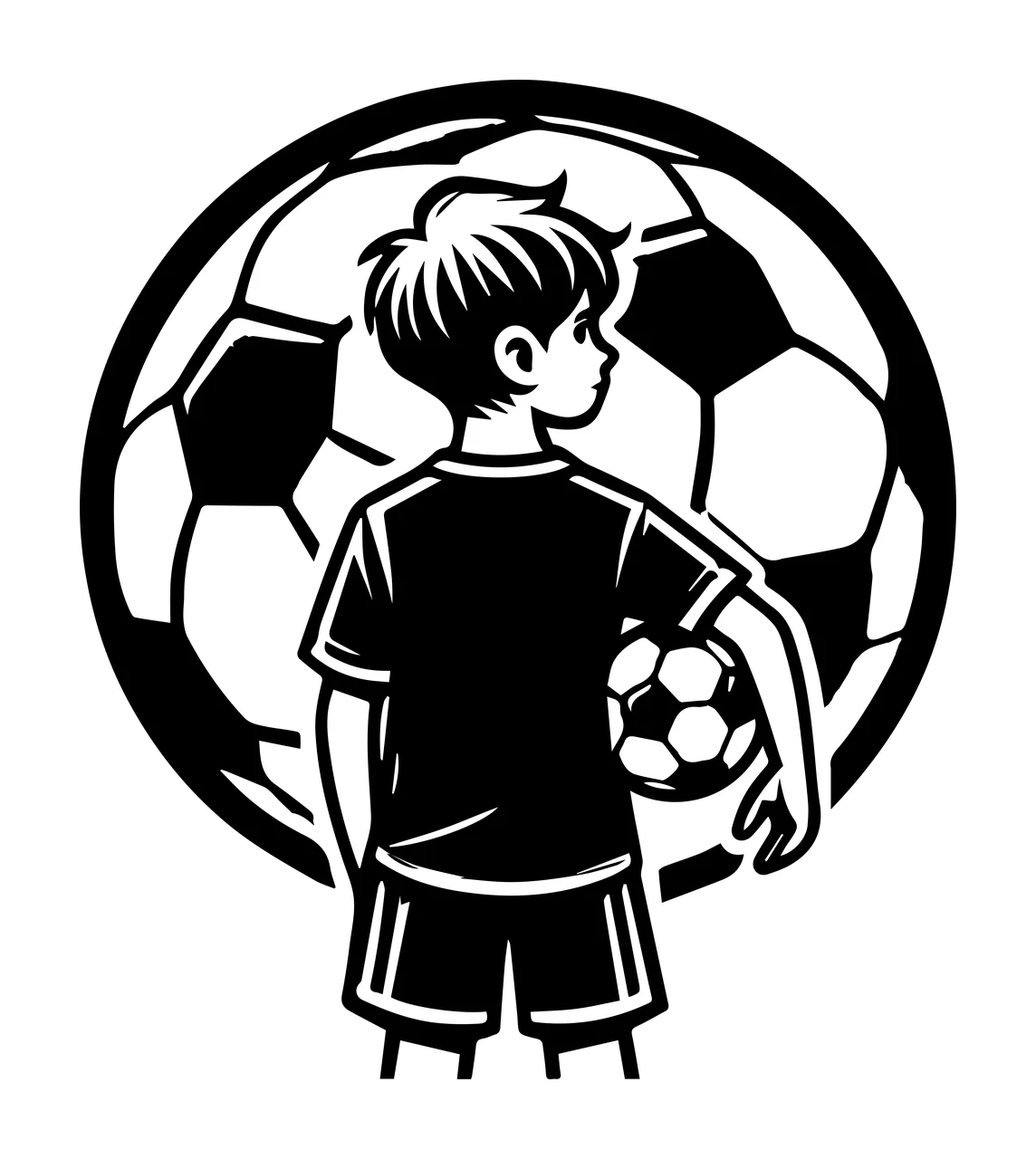 Soccer Ball Player In Front standing person clothing line art