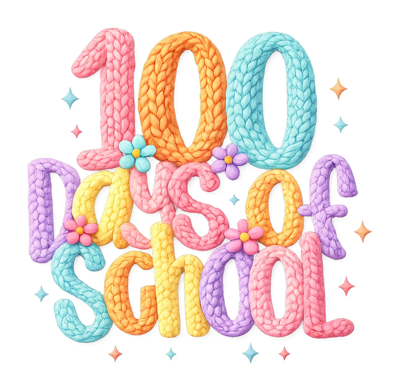Latch Hook Yarn 100 Days of School Crochet Design Teacher