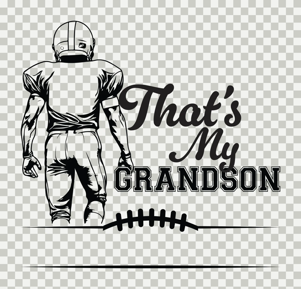 Football Player Illustration standing helmet line art Variation transparency and detail preview thumbnail