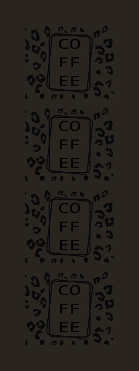 Coffee Text Repeated in Leopard Pattern Box Print Black and White Repeating Texture contrast preview thumbnail