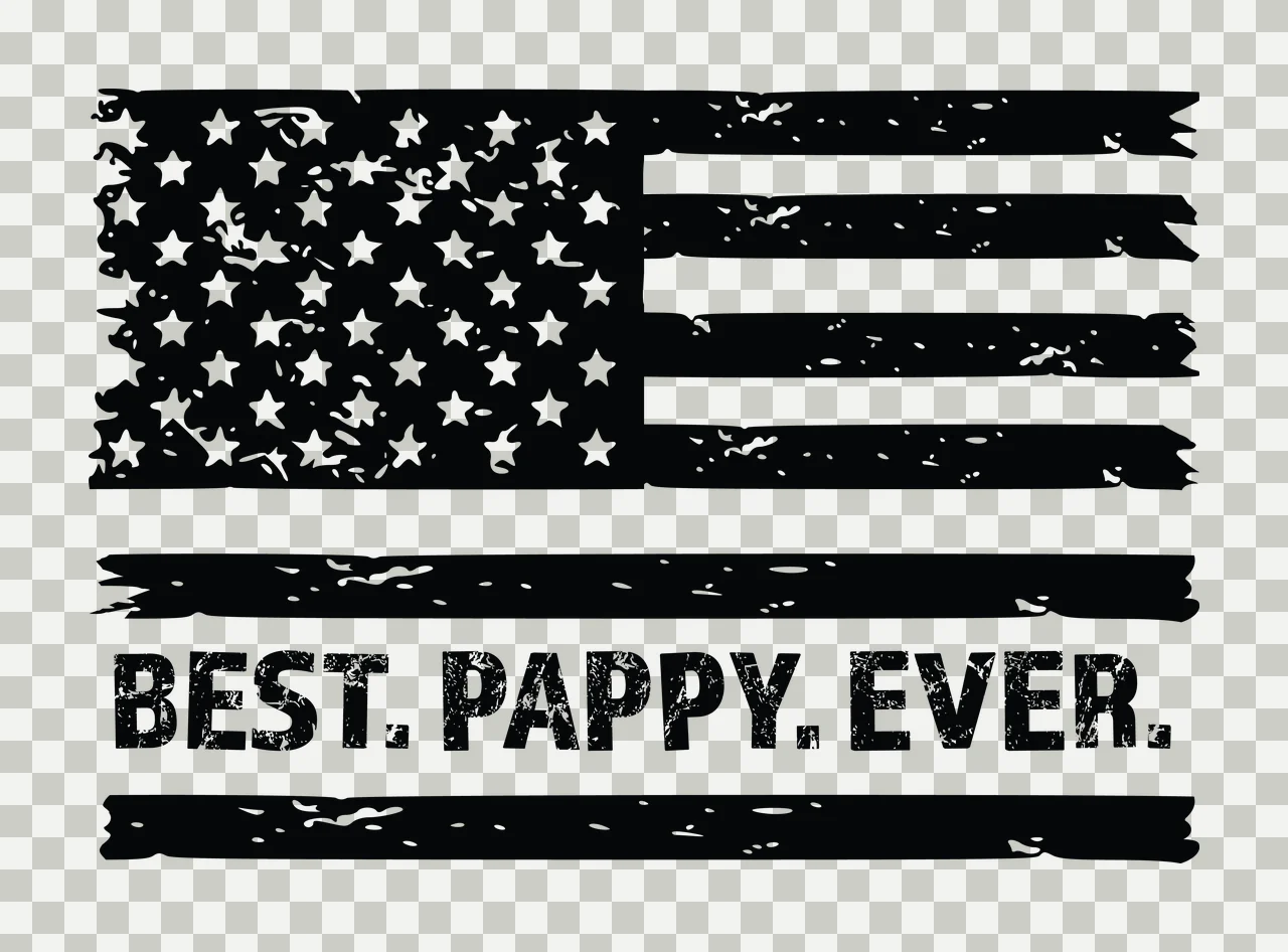 Best Pappy Ever Flag Distressed Graphic With Text displaying transparency and detail preview thumbnail
