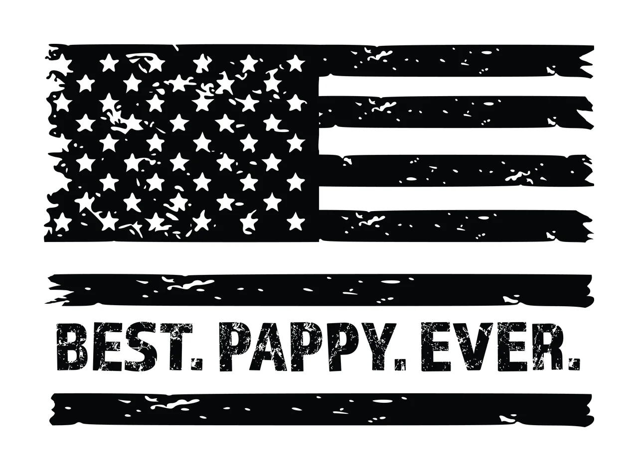 Best Pappy Ever Flag Distressed Graphic With Text displaying