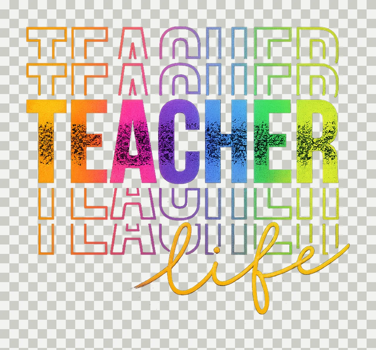 Teacher life colorful leopard sublimation design teacher transparency and detail preview thumbnail