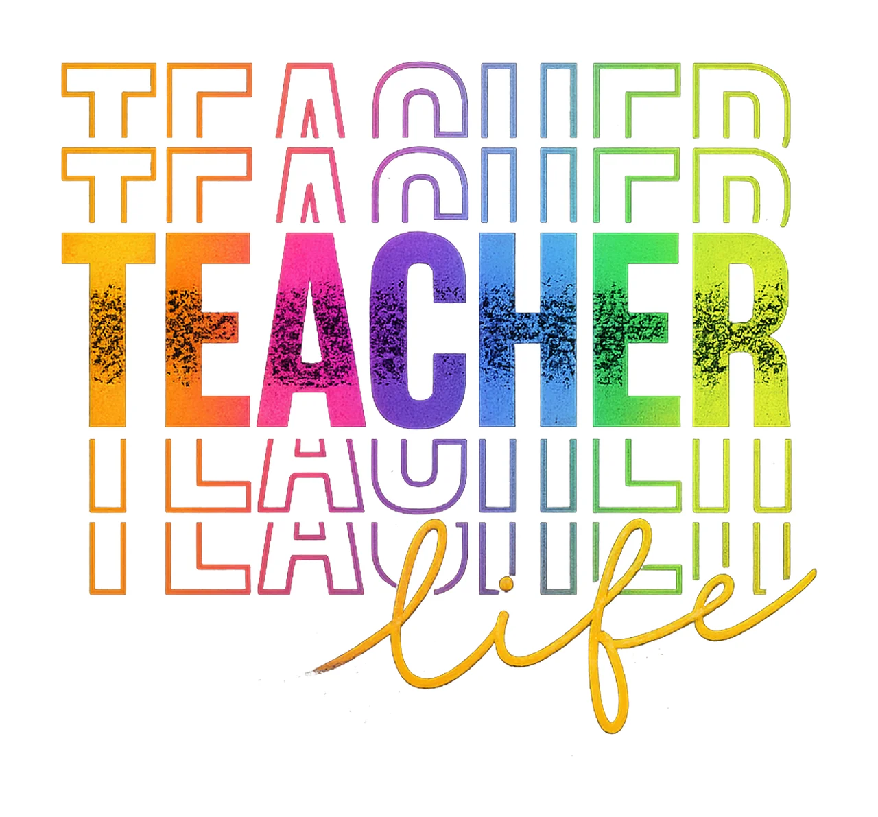 Teacher life colorful leopard sublimation design teacher