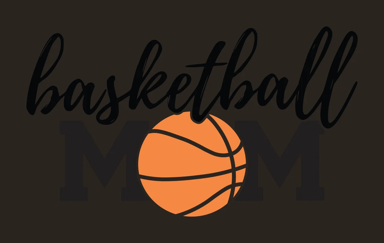 Basketball Mom Text With Ball written black white plain typography contrast preview thumbnail