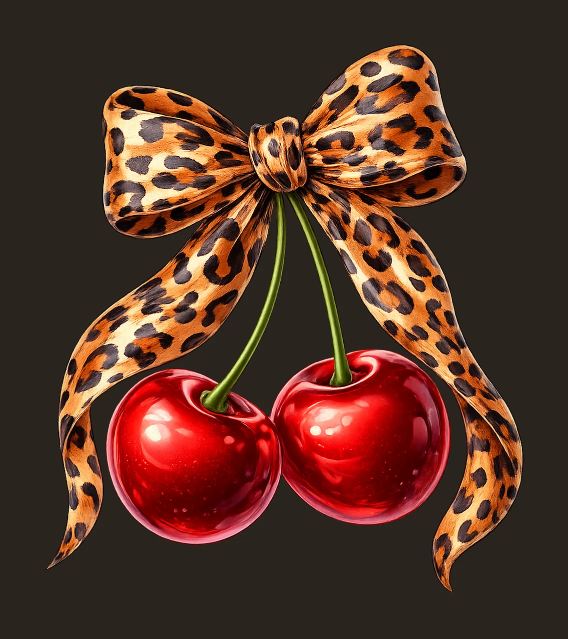 Cherry Coquette Leopard Valentine Bow Design Love You Cherry contrast preview thumbnail