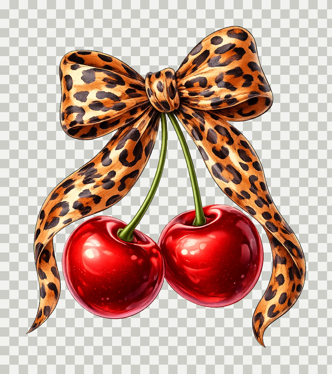 Cherry Coquette Leopard Valentine Bow Design Love You Cherry transparency and detail preview thumbnail
