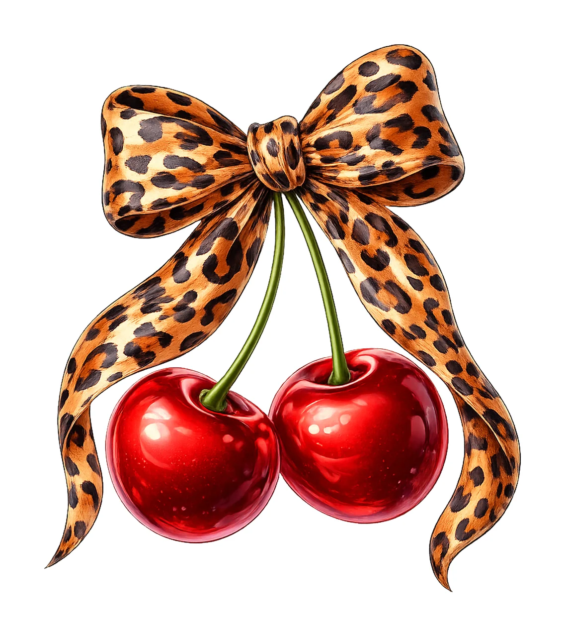Cherry Coquette Leopard Valentine Bow Design Love You Cherry