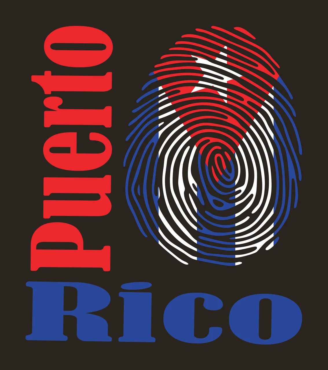 Puerto Rico Text With Fingerprint Graphic inscription Labeling contrast preview thumbnail