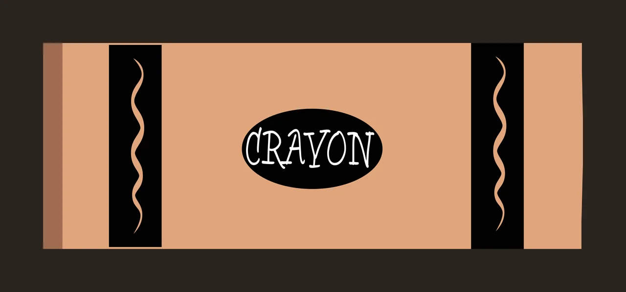 CRAYON tan crayon wrapper Design with black oval badge, stylized CRAYON lettering, vertical black stripes and wavy vertical line accents in brown contrast preview thumbnail