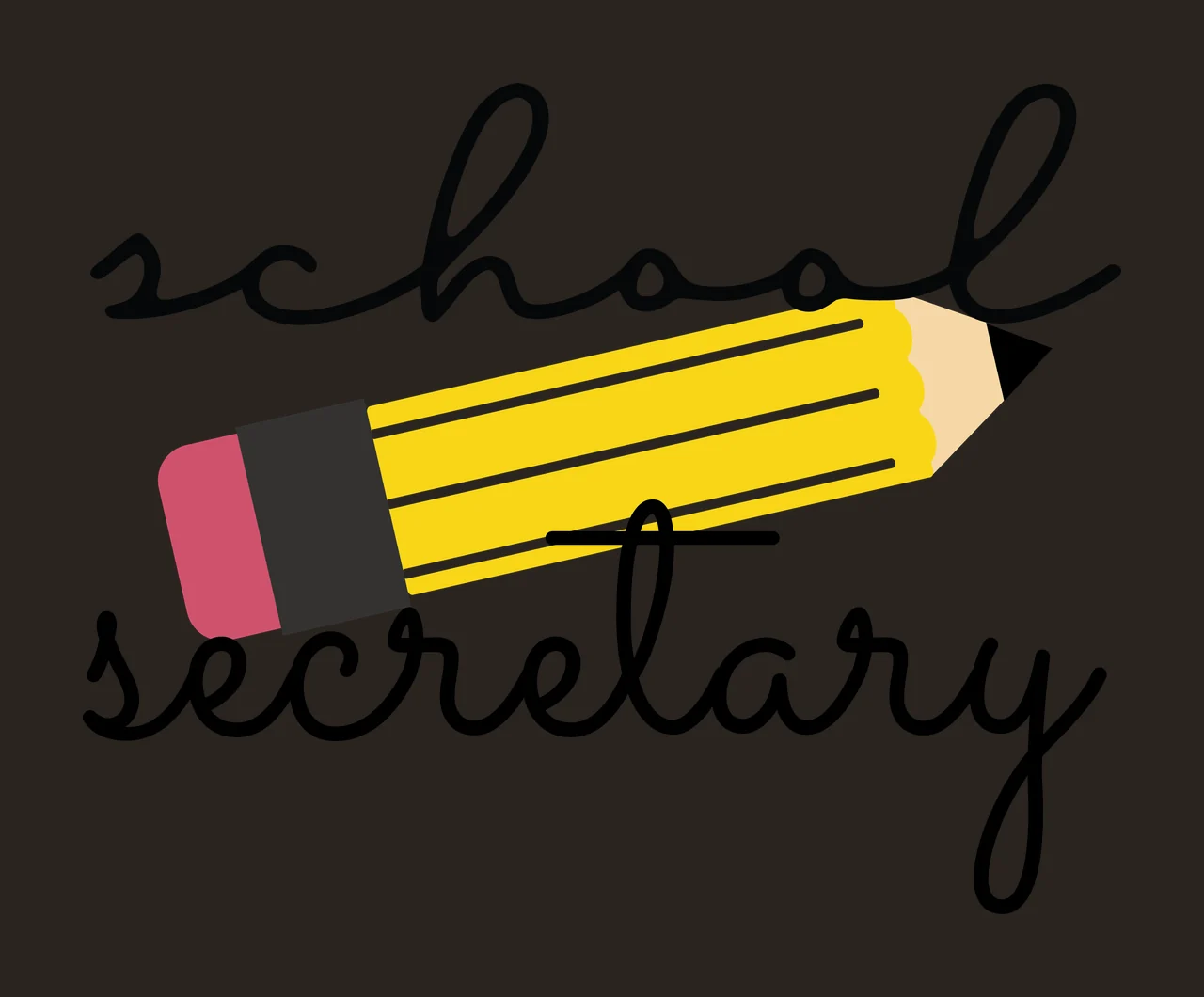 School Secretary With Pencil Silhouette Illustration text and contrast preview thumbnail