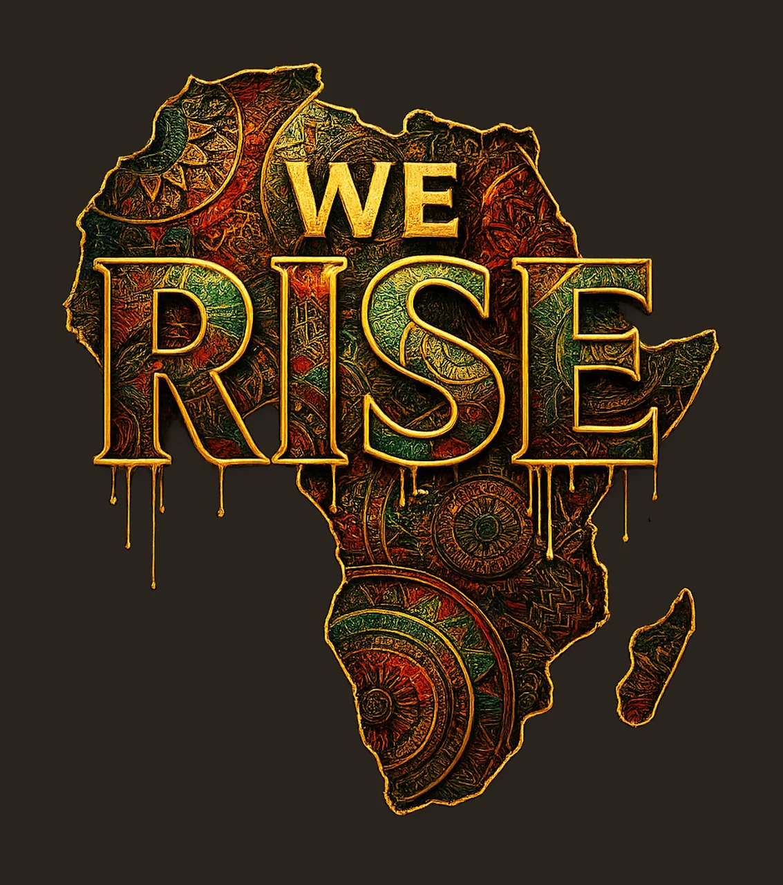 We Rise African American Map Flag Black History Month Design contrast preview thumbnail