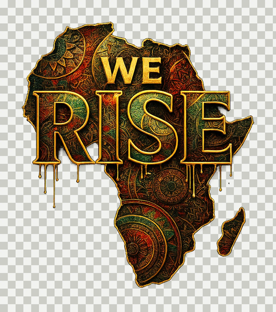 We Rise African American Map Flag Black History Month Design transparency and detail preview thumbnail