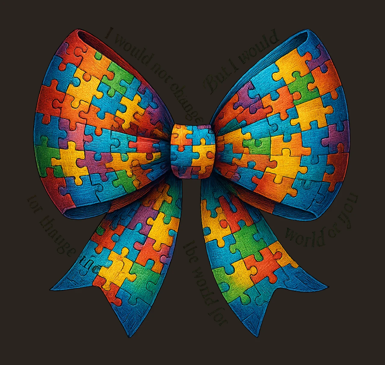 Autism bow Coquette bow design Autism awareness Artwork contrast preview thumbnail