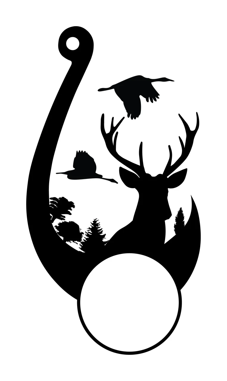 Deer Monogram Hunting Fishing Character 08 hunter buck antlers