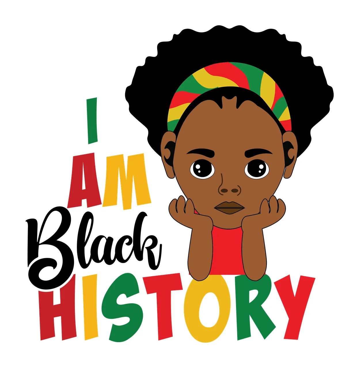 I Am A Black History Text Illustration human silhouette representing