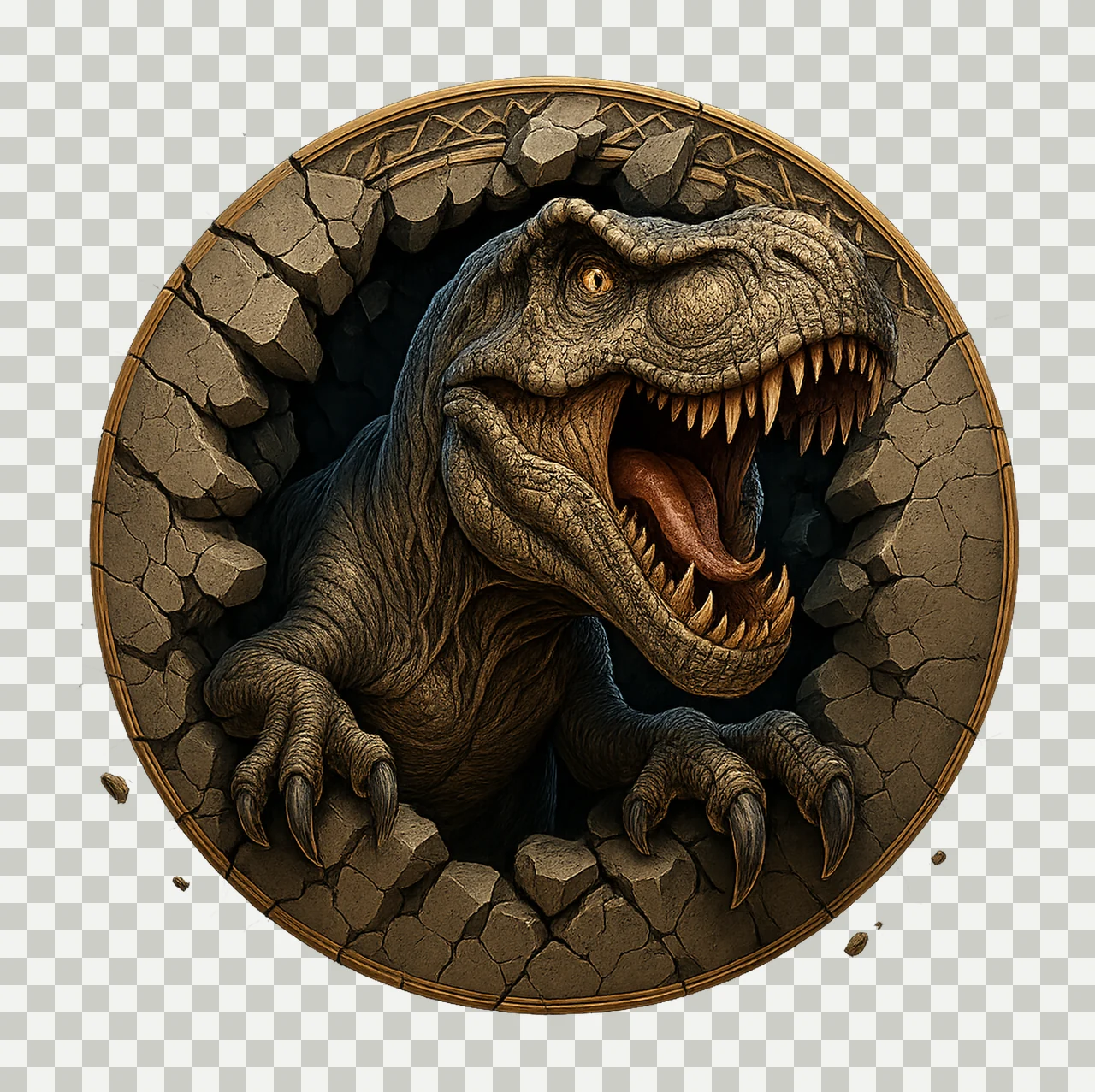 TRex Dinosaur 3D Dinosaur Head Sublimation Tyrannosaurus Rex transparency and detail preview thumbnail