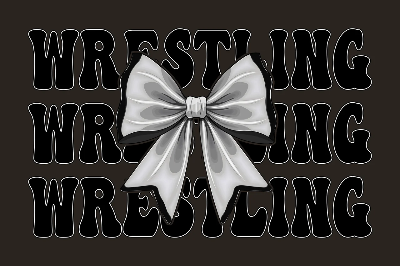Wrestling Black Silhouette Of A Hair Bow Over typography 1 contrast preview thumbnail
