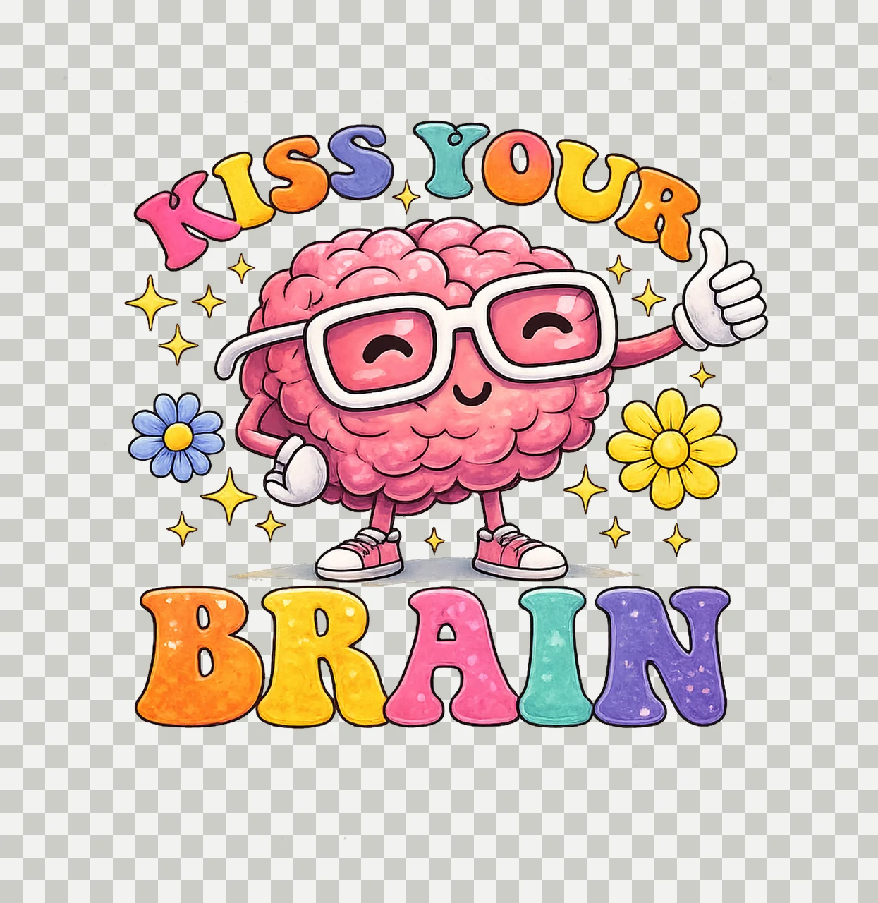 Kiss Your Brain Teacher Appreciation Mental Health Awareness transparency and detail preview thumbnail