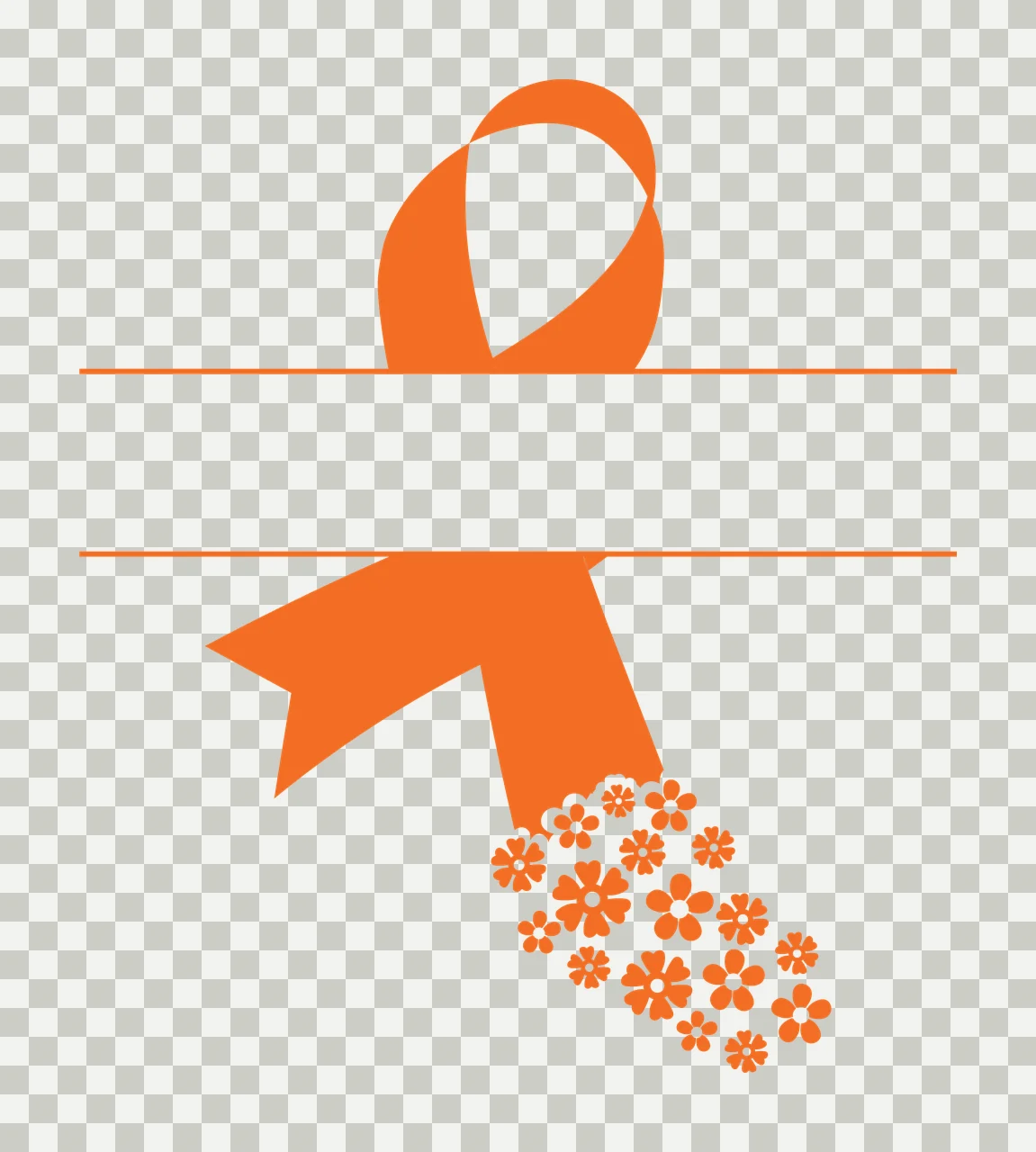 Awareness Ribbon With In Black And White Illustration transparency and detail preview thumbnail