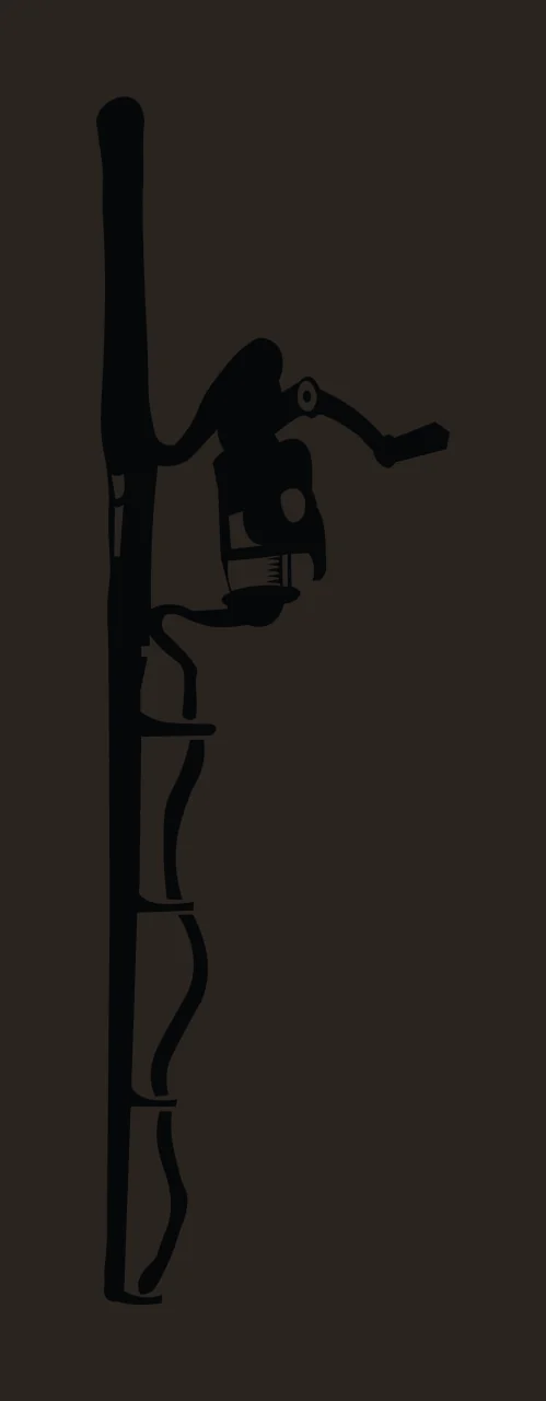Can Glass Wrap Fishing Rod Black Silhouette contrast preview thumbnail