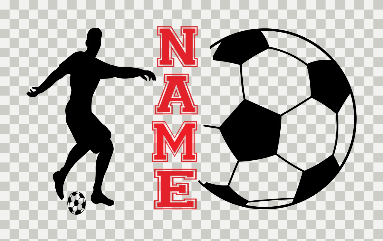 Soccer Name Silhouette Of Person Kicking Ball black white plain transparency and detail preview thumbnail