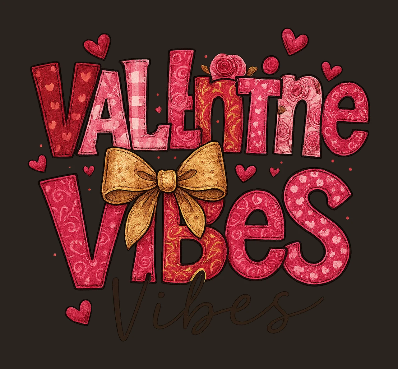 Coquette Valentine Vibes Glitter Valentine Brushstroke contrast preview thumbnail