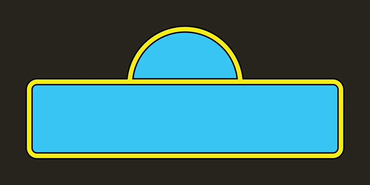 Sign Black Rectangular With A Rounded Top Semi Stationary rectangle contrast preview thumbnail