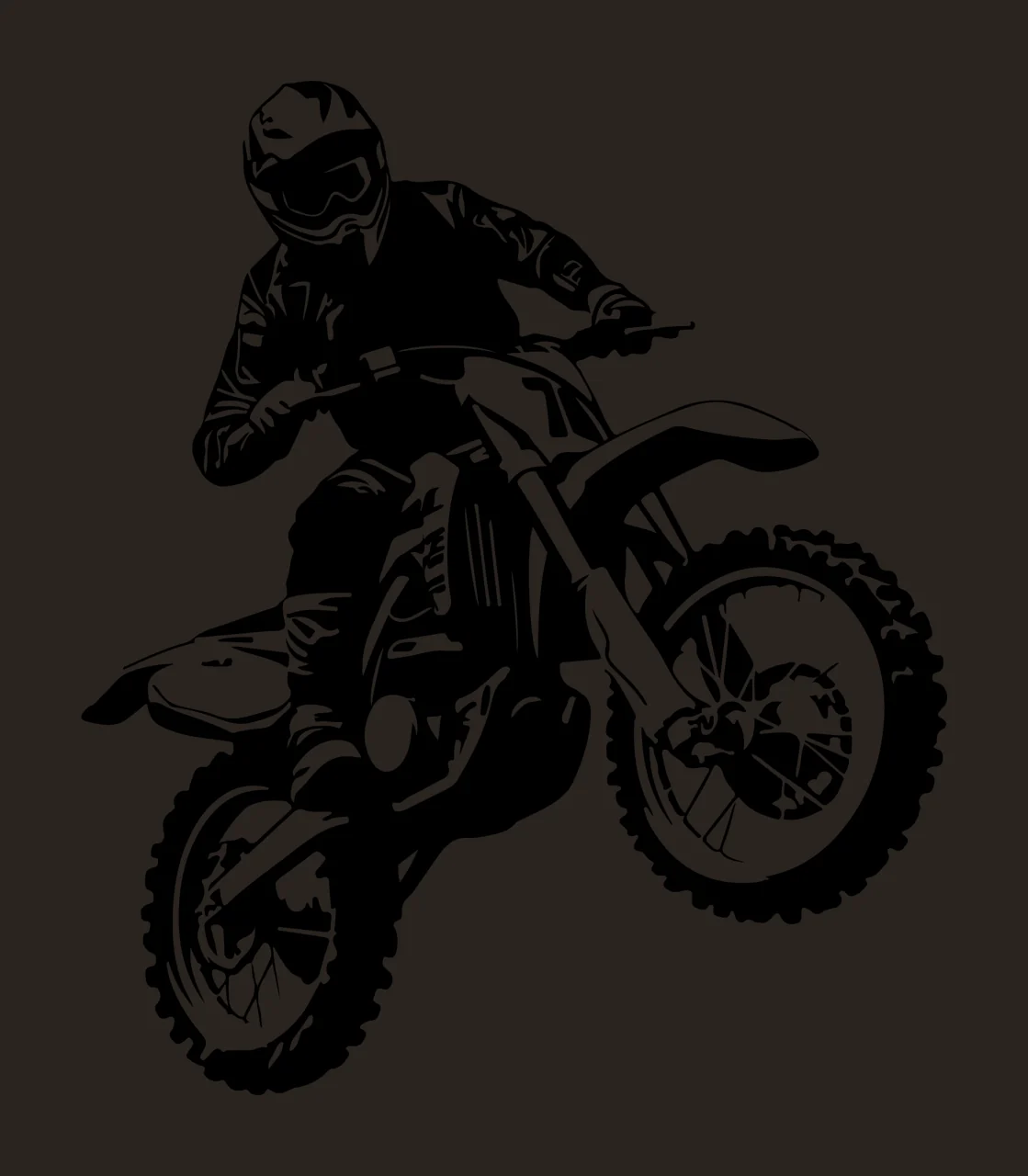 Motocross Rider On Dirt Bike Silhouette jumping helmet wheels contrast preview thumbnail