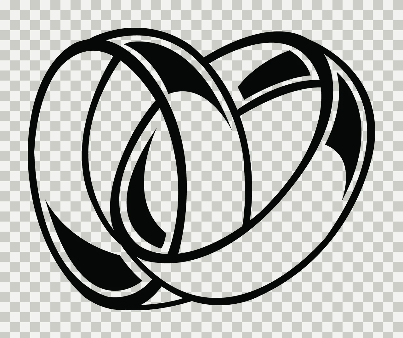 Rings Linked With Circles And Bands In Black transparency and detail preview thumbnail